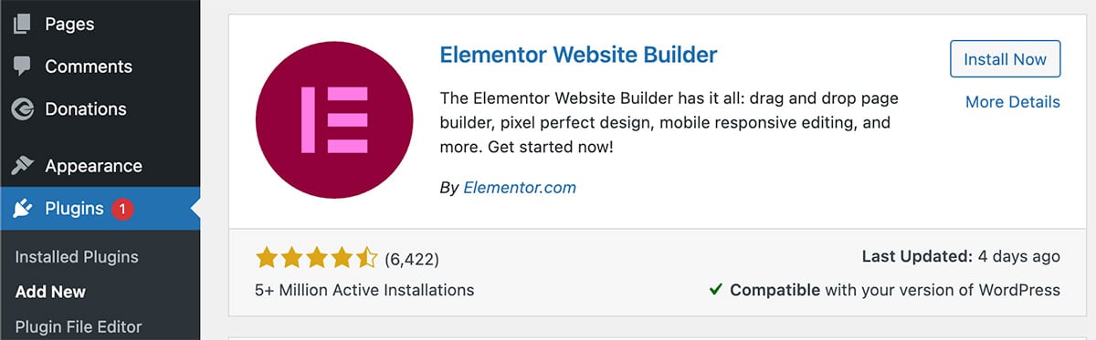How to install Elementor on a wordpress